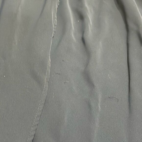 Farrow Navy Blue Puff Sleeve Tulip Hem V-Neck Maxi Dress Size Small Fair Cond - Picture 7 of 9